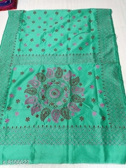 ASSAM SILK KANTHA STICH SAREE WITH BLOUSE