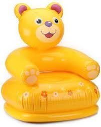 DD perfect Original Inflatable Kids Happy Animal Teddy Air Chair Inflatable Sofa/ Chair (Yellow)  (Yellow)