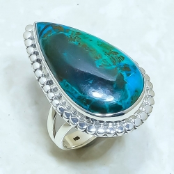 Azurite Malachite Natural Gemstone 925 Sterling Silver Ring