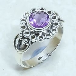 Amethyst Natural Gemstone Handmade 925 Sterling Silver Ring