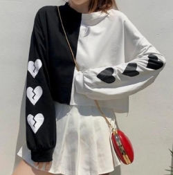 Casual Regular Sleeves Solid Women Black Top (crop top with long sleeve)