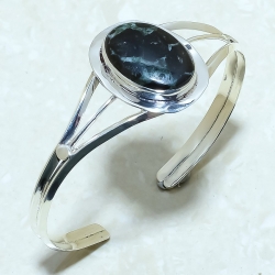 Septarian Stone Natural Gemstone 925 Sterling Silver Cuff Bracelet