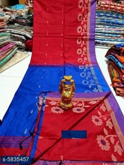 Cotton Silk Jamdani Saree With Blouse