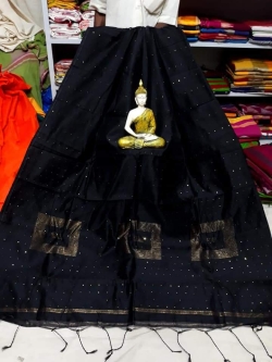 Soft Cotton Silk Sequence Work Saree With Blouse