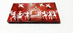 Warli Painted Wooden Key Holder