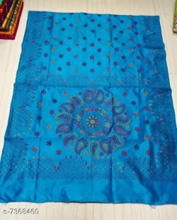 ASSAM SILK KANTHA STICH SAREE WITH BLOUSE