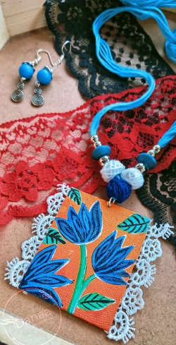 Hand-painted fabric jewellery