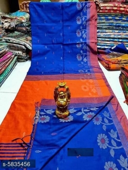 Cotton Silk Jamdani Saree With Blouse
