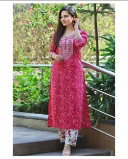 Aagam Ensemble Women Bandhej Kurta Sets