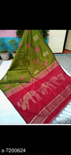 COTTON SILK  DEGINE SAREE WITH BLOUSE