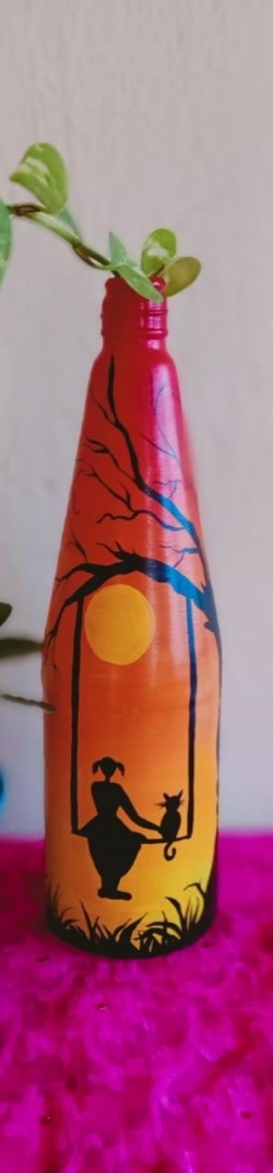 Fabric Paint Bottle Art