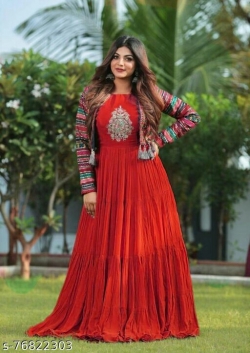 DESIGNER GOWN WITH PRINTED BEAUTIFUL JACKET