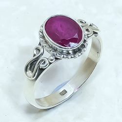 Ruby Natural Gemstone Handmade 925 Sterling Silver Ring