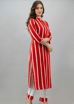 Rayon straight kurti pant set