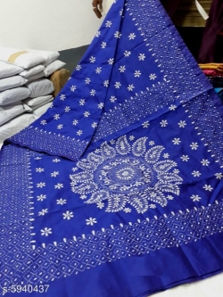 ASSAM SILK KANTHA STICH SAREE WITH BLOUSE