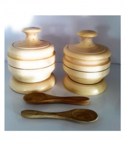 Wooden Masala Pot