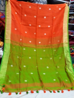 Linen Ball Buti Saree With Blouse