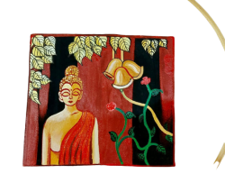 Fabric Paint on Blouse Piece Cotton Buddha