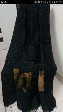 Soft Cotton Silk Sequence Work Saree With Blouse