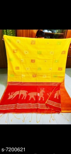 COTTON SILK  DEGINE SAREE WITH BLOUSE