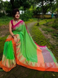 Khadi Cotton Tampal With Blouse
