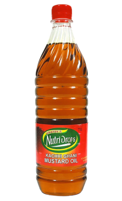 Nutri Drop Mustard Kacchi Ghani oil _1Ltr Bottle (Pack Of 12)