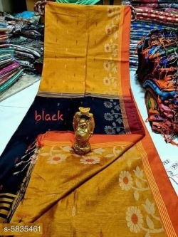 Cotton Silk Jamdani Saree With Blouse