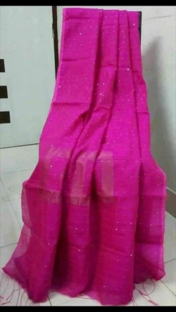 Soft Cotton Silk Sequence Work Saree With Blouse