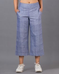 Solid Wide Leg Cropped Pant