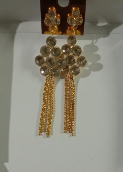 Stone and chain earrings