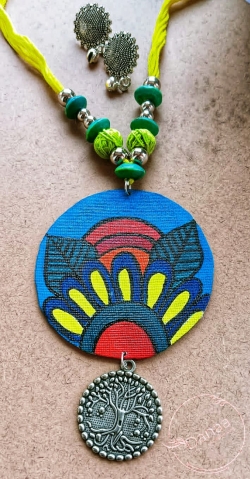 Hand-painted fabric jewellery