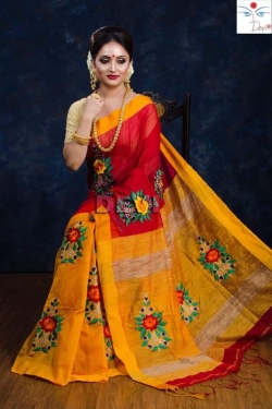 Cotton Silk Embroidery With Blouse