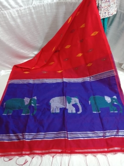 Cotton Silk Elephant Degin Saree With Bouse