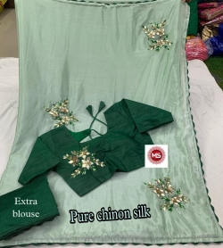 Pure Chikon Silk Saree