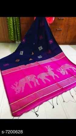 COTTON SILK  DEGINE SAREE WITH BLOUSE