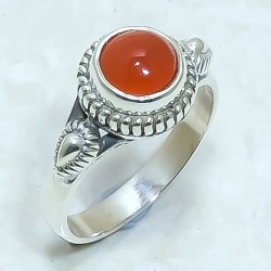 Carnelian Natural Gemstone Handmade 925 Sterling Silver Ring
