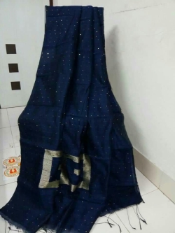Soft Cotton Silk Sequence Work Saree With Blouse
