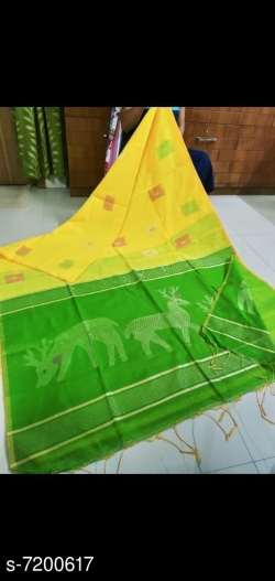 COTTON SILK  DEGINE SAREE WITH BLOUSE