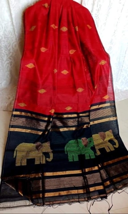 Cotton Silk Elephant Degin Saree With Bouse