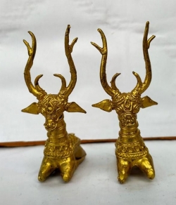 Brass Dokra pair Dear sitting beautiful showpiece.
