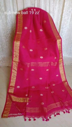 Linen Ball Buti Saree With Blouse