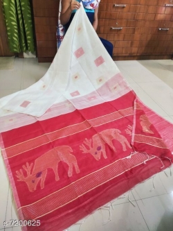 COTTON SILK  DEGINE SAREE WITH BLOUSE
