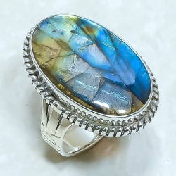 Labradorite Natural Gemstone Handmade 925 Sterling Silver Ring
