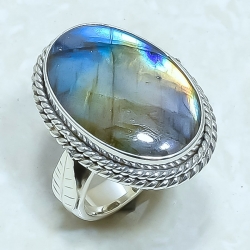 Labradorite Natural Gemstone Handmade 925 Sterling Silver Ring