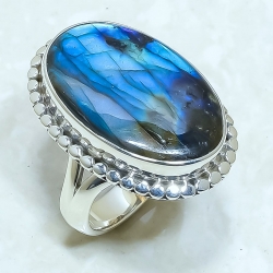 Labradorite Natural Gemstone Handmade 925 Sterling Silver Ring