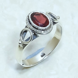 Garnet Natural Gemstone Handmade 925 Sterling Silver Ring
