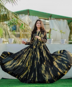 Beautiful Heavy Reyon TAI DAI Printed Full  Anarkali Gown