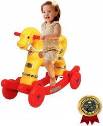 Toyprofessor 2 in 1 Baby Horse Rider for Kids 1-3 Years Birthday Gift for Kids/Boys/Girls (Yellow & Red) Plastic, Pack of 1 Rideons & Wagons Non Battery Operated Ride On  (Yellow)