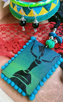 Hand-painted fabric jewellery