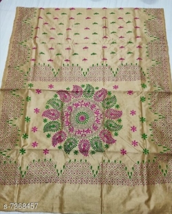 ASSAM SILK KANTHA STICH SAREE WITH BLOUSE